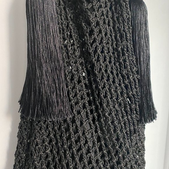 Zara Sold Out Net Bag Tote with Tassels` - Picture 3 of 5